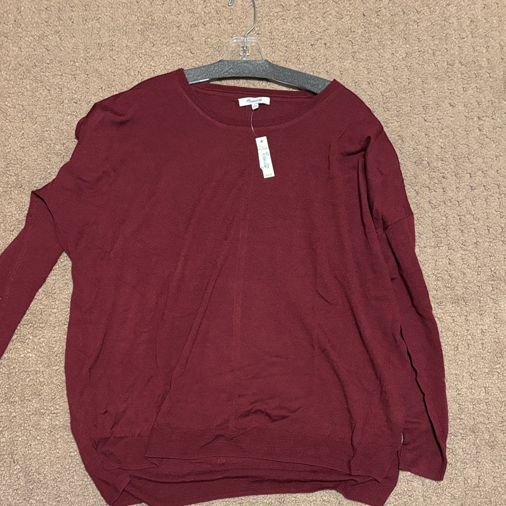 Madewell Women's Crew Neck Sweater - Burgundy